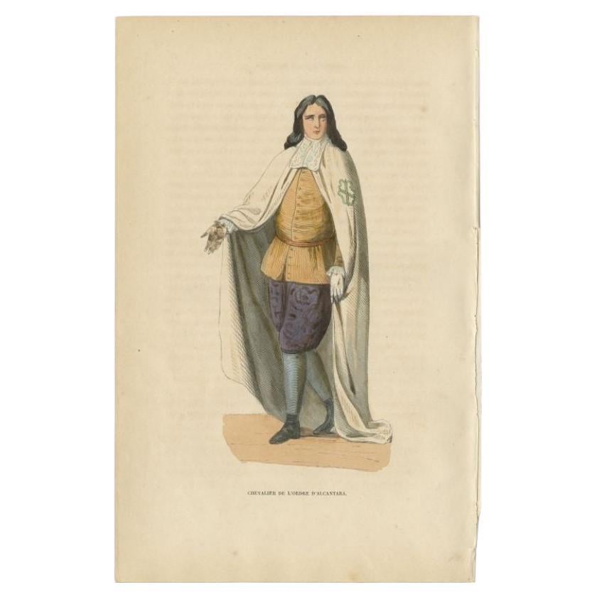 Antique print titled 'Chevalier de l'Ordre d'Alcantara'. Print of a Knight of the Order of Alcantara, Knights of St. Julian, a Spanish miliary order. This print originates from 'Histoire et Costumes des Ordres Religieux'.

Artists and Engravers: