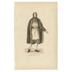 Antique Print of a Knight of the Order of Calatrava, 1845
