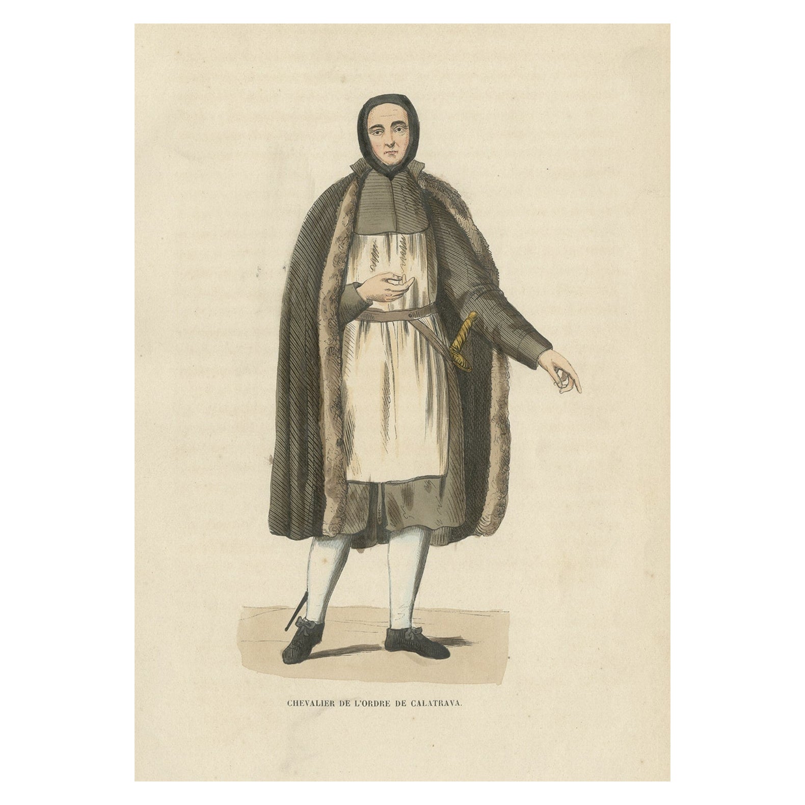 Impression ancienne d'un chevalier de l'Ordre de Calatrava, 1845