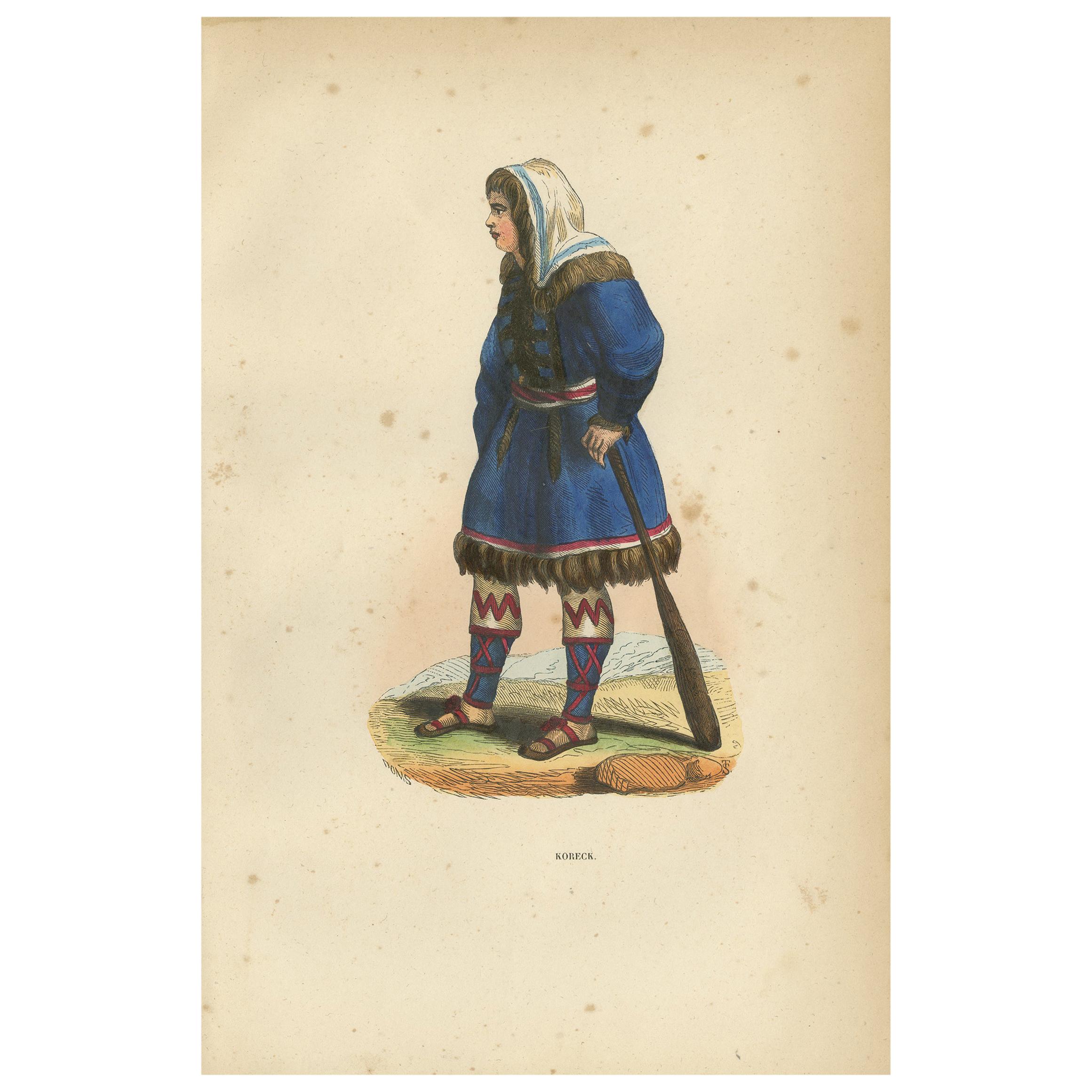 Antique Print of a Koryak, indigenous people of the Russian Far East, Kamchatka