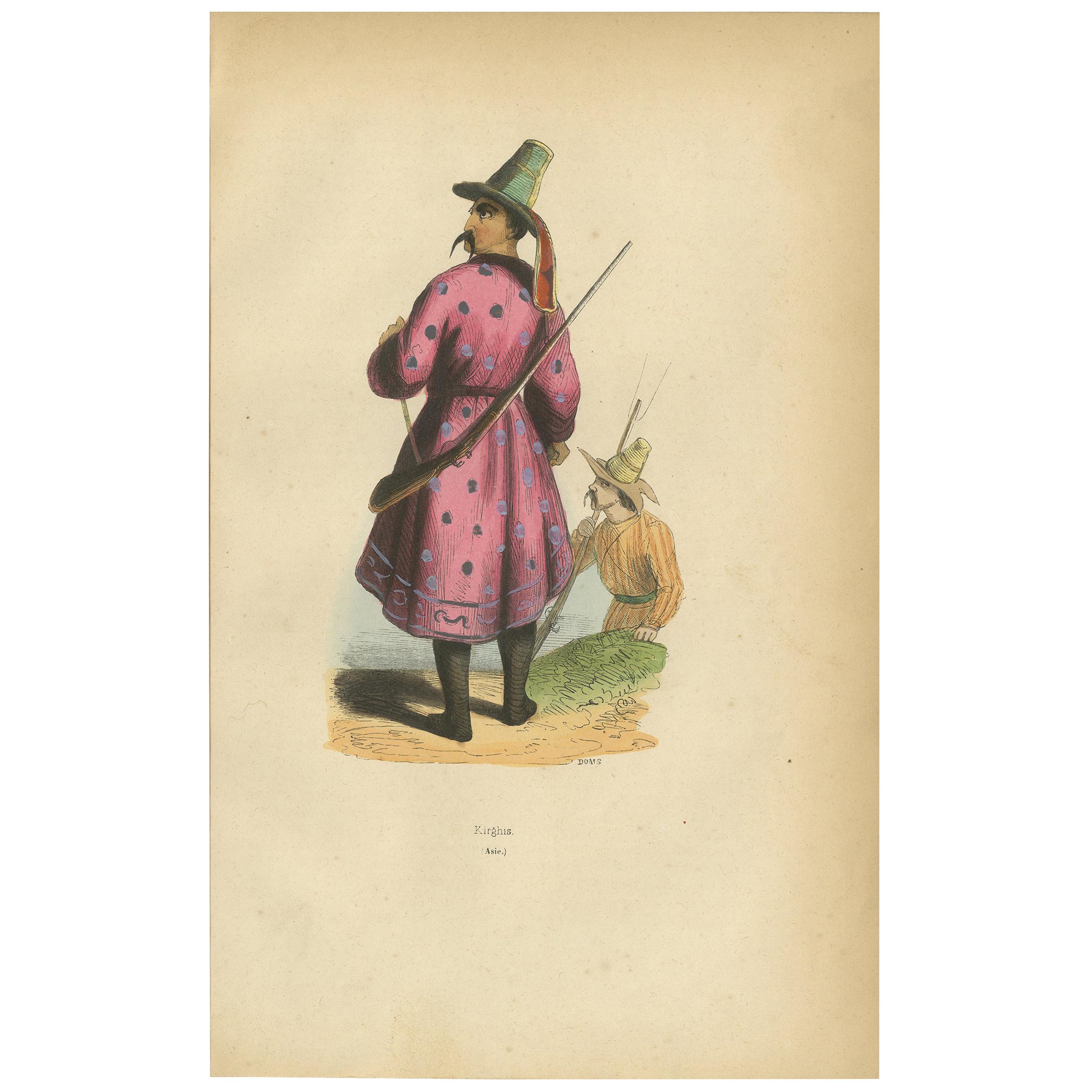 Antique Print of a Kyrgyz by Wahlen, '1843' For Sale