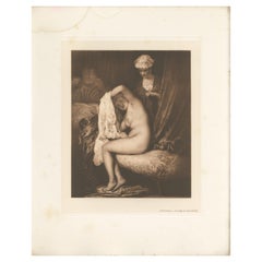 Antique Print of 'A Lady at her Toilet' Made after Watteau '1902'