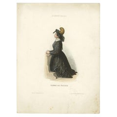 Antique Print of a Lady from Passau, City in Lower Bavaria, Germany, 1850