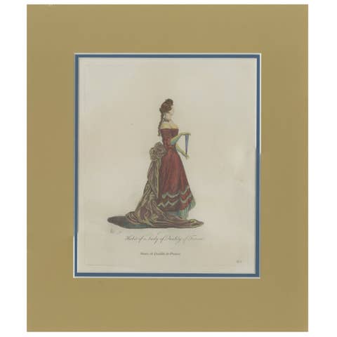 Antique Print of a Lady in France by Jefferys '1772'