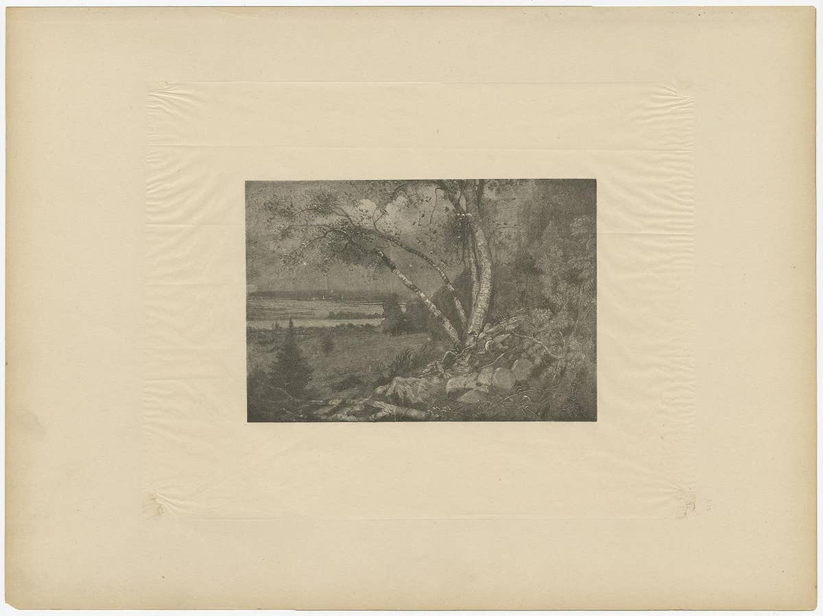Antique Print of a Landscape Made after E. Kingsley, circa 1893
