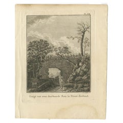 Impression ancienne d'un paysage avec une formation rocheuse en Nouvelle-Zélande par Cook, 1803