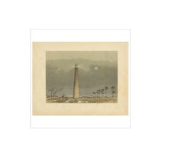 Impression ancienne d'un phare dans le détroit de Sunda par M.T.H. Perelaer, 1888