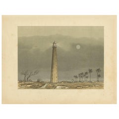 Impression ancienne d'un phare dans le détroit de Sunda par M.T.H. Perelaer, 1888