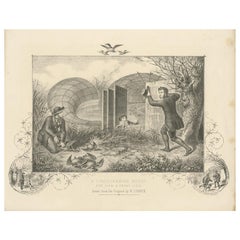 Antique Print of a Lincolnshire Duck Decoy Made after Lubbock 'c.1860'