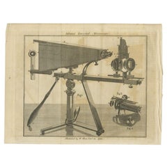 Antique Print of a Lucernal Microscope, 1788
