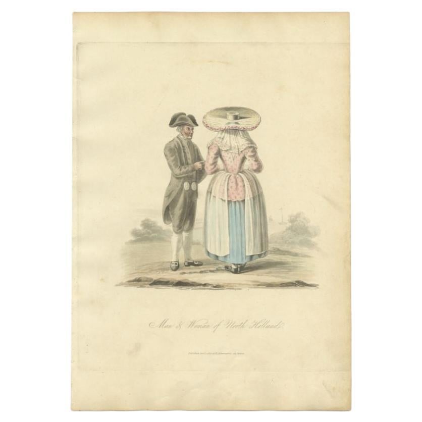 Stampa antica in costume intitolata 