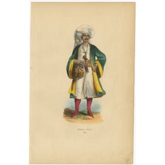 Antique Print of a Man from Bukhara, 1843