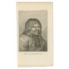 Antique Print of a Man of Kamchatka, Russia, by Cook, 1803