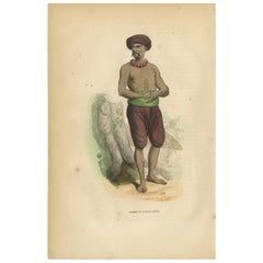 Impression ancienne d'un homme du peuple hindou par Wahlen (1843)