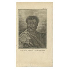Impression ancienne d'un homme de l'île de Malakula par Cook, 1803
