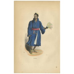 Antique Print of a Man of the Lou-Tchou Islands (RyuKyu Islands or now Okinawa), Japan