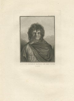 Antique Print of a Man of Tierra del Fuego by Cook, '1803'