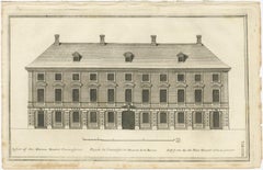 Antique Print of a Maritime Building in Copenhagen in Denmark, 1746