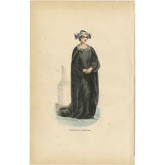 Antique Print of a Masevaux Benedictine in France, 1845