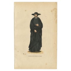 Antique Print of a Member of the Congregation of the Mission, 1845