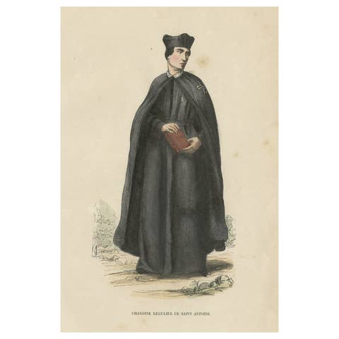 Antique Print of a Member of the Order of Saint Anthony, Ethiopia, 1845