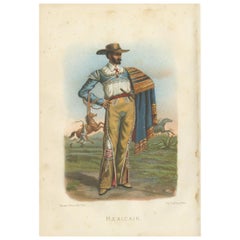 Antique Print of a Mexican Man by Grégoire '1883'