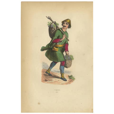 Antique Print of a Mingrelian Man by Wahlen, 1843