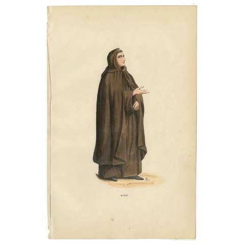 Antique Print of a Minim Monk, 1845