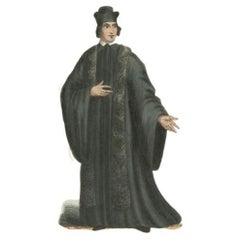 Antique Print of a Monk of the Alexians, 1845