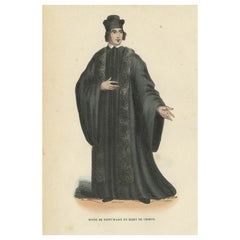 Antique Print of a Monk of the Alexians, 1845