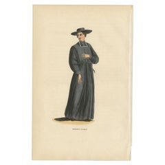 Antiker Druck eines Monks des Ordens von Bethlehemite Friars, 1845