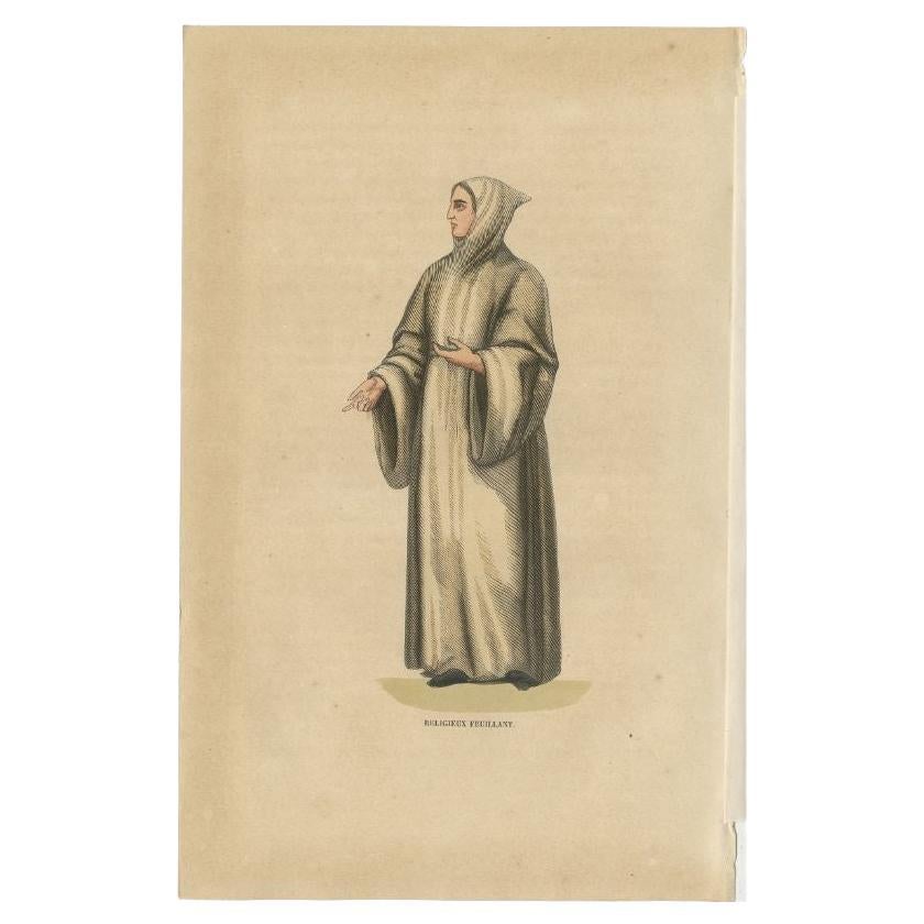 Antique Print of a Monk of the Order of Feuillants, 1845 For Sale