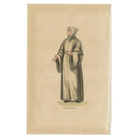 Antique Print of a Monk of the Order of Feuillants, 1845