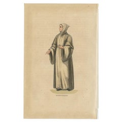 Antique Print of a Monk of the Order of Feuillants, 1845