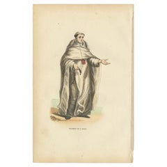 Antique Print of a Monk of the Order of La-Merci, 1845