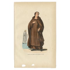Antique Print of a Monk of the Order of Saint Ambrose, 1845