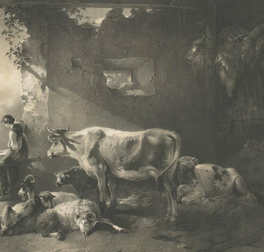 Antique Print of a Morning on the Mountains by Weixelgartner 'c.1860'