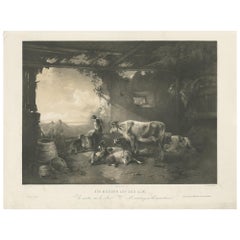 Antique Print of a Morning on the Mountains by Weixelgartner 'c.1860'