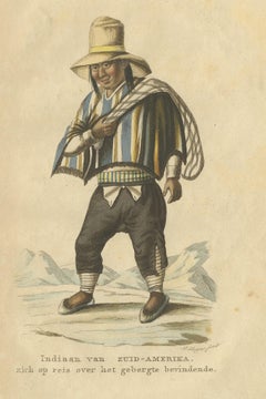 Antique Print of a Native American of South America by Boelen, 1835