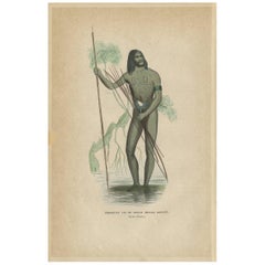 Antiker Druck einer Einwandererin aus dem Strait der Prinzessin Marianne von H. Berghaus, H. Berghaus, 1855