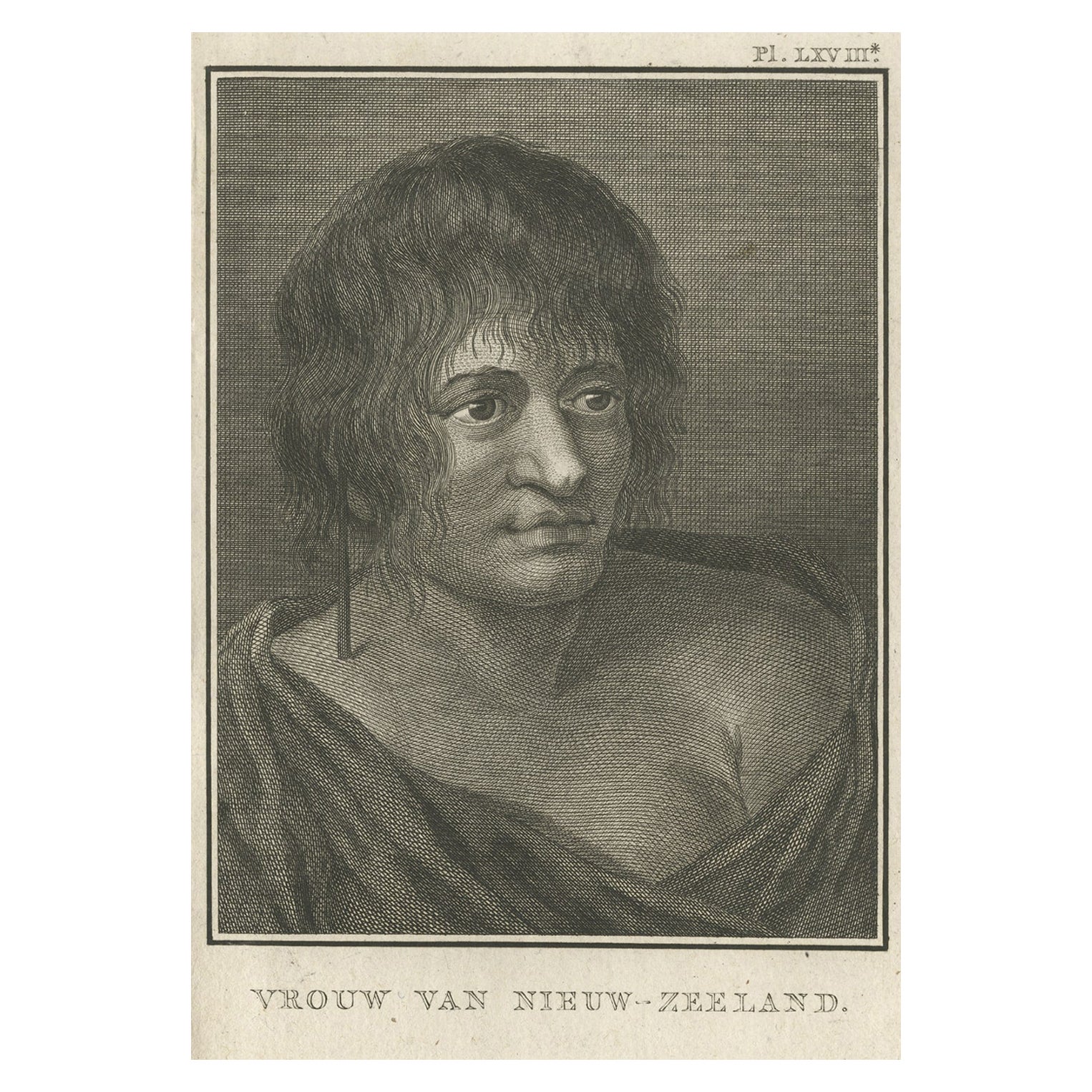 Impression ancienne d'un Maori amérindien de Nouvelle-Zélande du Capt. Voyages des cuisiniers, 1803