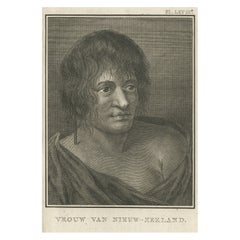 Impression ancienne d'un Maori amérindien de Nouvelle-Zélande du Capt. Voyages des cuisiniers, 1803