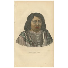 Antique Print of a Native of Araucanía by Prichard, '1843'