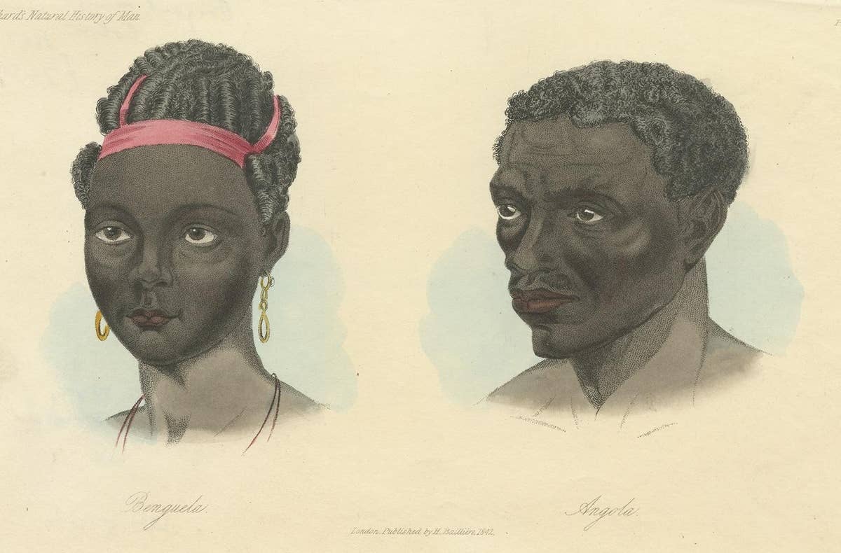 Antique Print of a Native of Benguela and Angola by Prichard, 1842