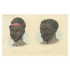 Antique Print of a Native of Benguela and Angola by Prichard, 1842