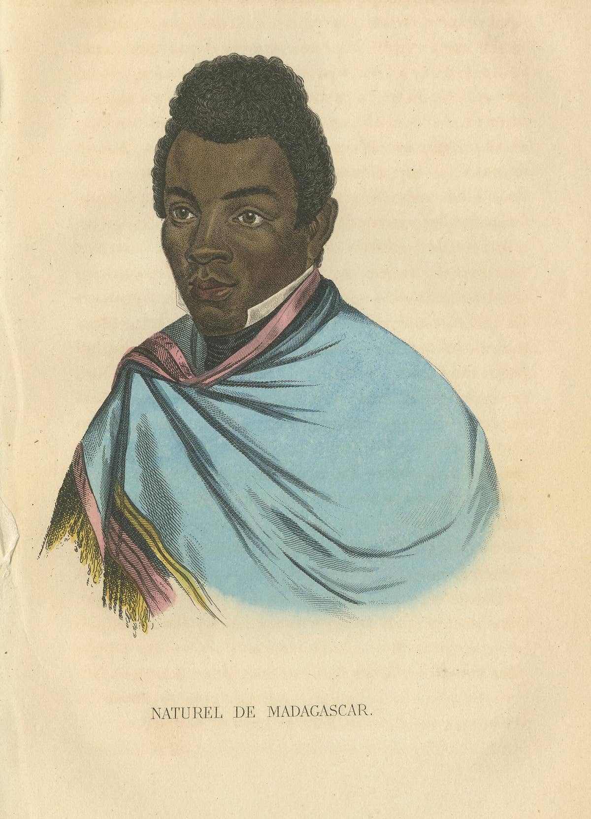 Antique Print of a Native of Madagascar by Prichard, 1843