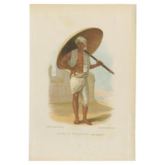 Antique Print of a Native of Mirzapur by Testu & Messin, '1876'