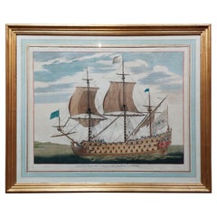 Antique Print of a Naval Vessel by Mortier '1695'