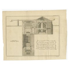 Antique Print of a New Engine in Painshill Garden, 1771