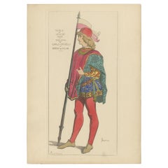 Antique Print of a Nobleman from Venice by Jacquemin 'c.1870'